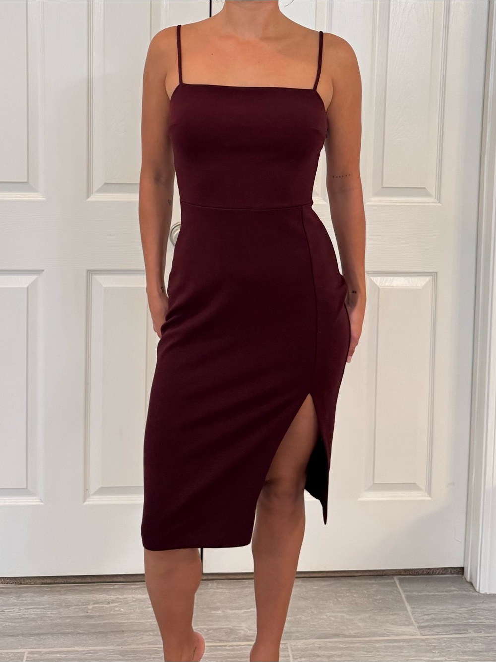 Express Maroon Midi Dress